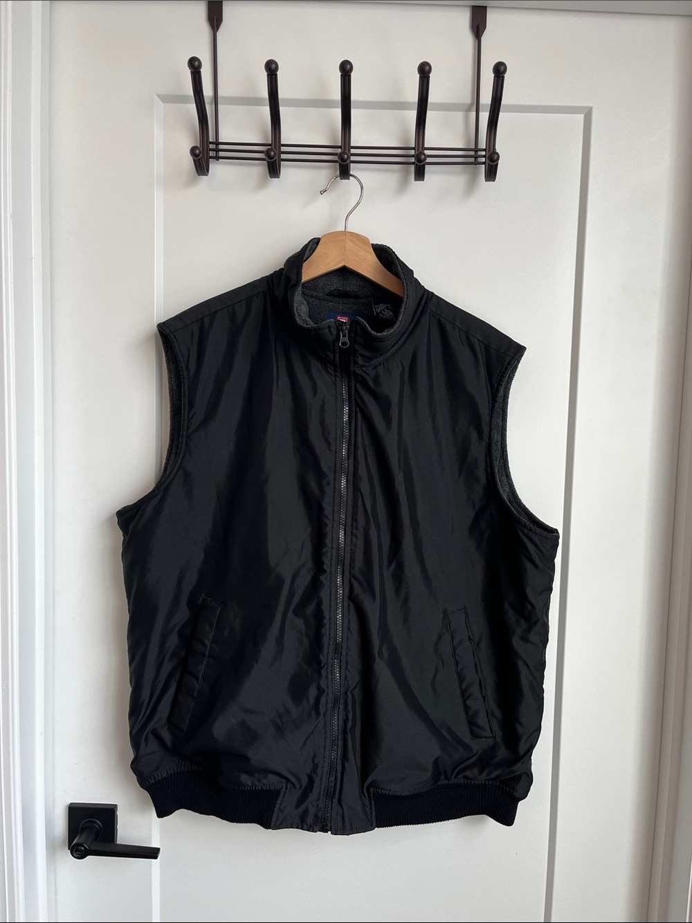 Chaps Black Men's Quilted Vest with Full Zip Size XL